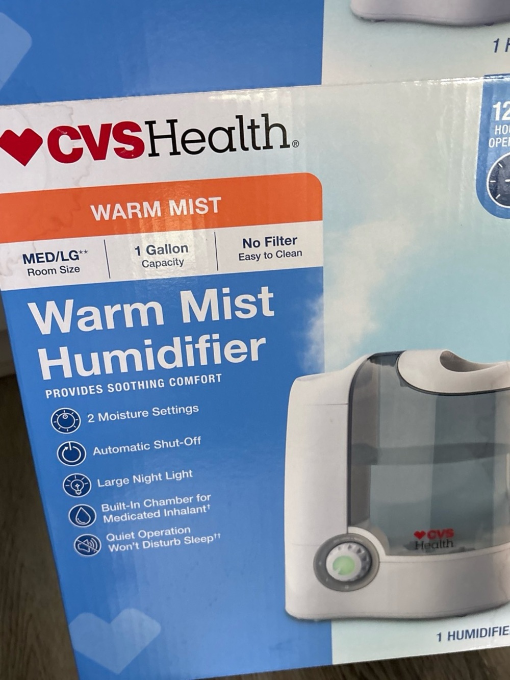 Warm mist humidifier